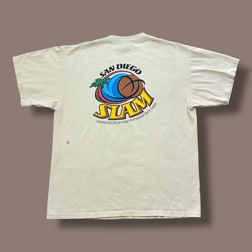 Vintage San Diego Shirt Slam Sports Tee 90s y2k Distressed Graphic Tee Beige XL